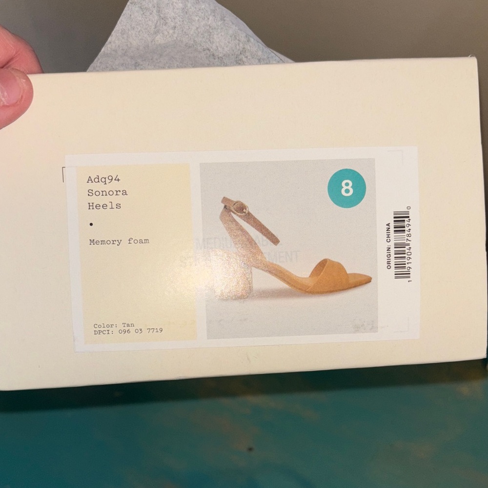 A New Day Beige Block Heel Sandals - Picture 2 of 3